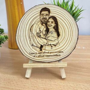 Personalized Wooden Slice Photo Frame